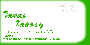 tamas kaposy business card